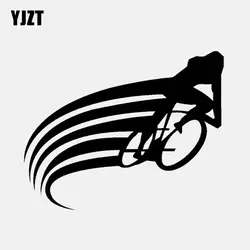 YJZT 10,4*8,3 см велосипедист Декор персонализированные графические Наклейки Автомобиля Виниловая наклейка силуэт экстремальное движение C12-1593