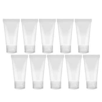 

10PC 15ml PVC Clear Facial Cleanser Empty Bottle Refillable Makeup Container Sample Bottles Soft Tube Cosmetic Pot 15ml