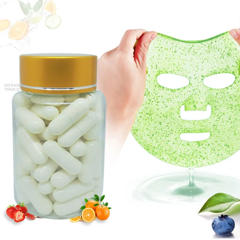 

50pcs Capsule Mask Powder Collagen Protein Facial Skin Mask Bioactive Peptides Crystal Rejuvenation Shrink Pore