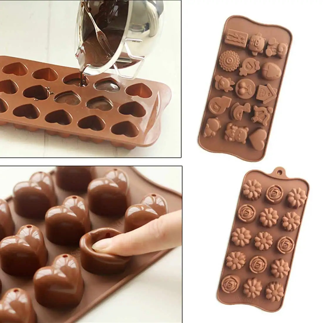 

Silicone Chocolates Molds DIY Kitchen Bakeware Cake mold 3D Chocolate Mold for Baking Nonstick Jelly Pudding Sugarcraft Mould