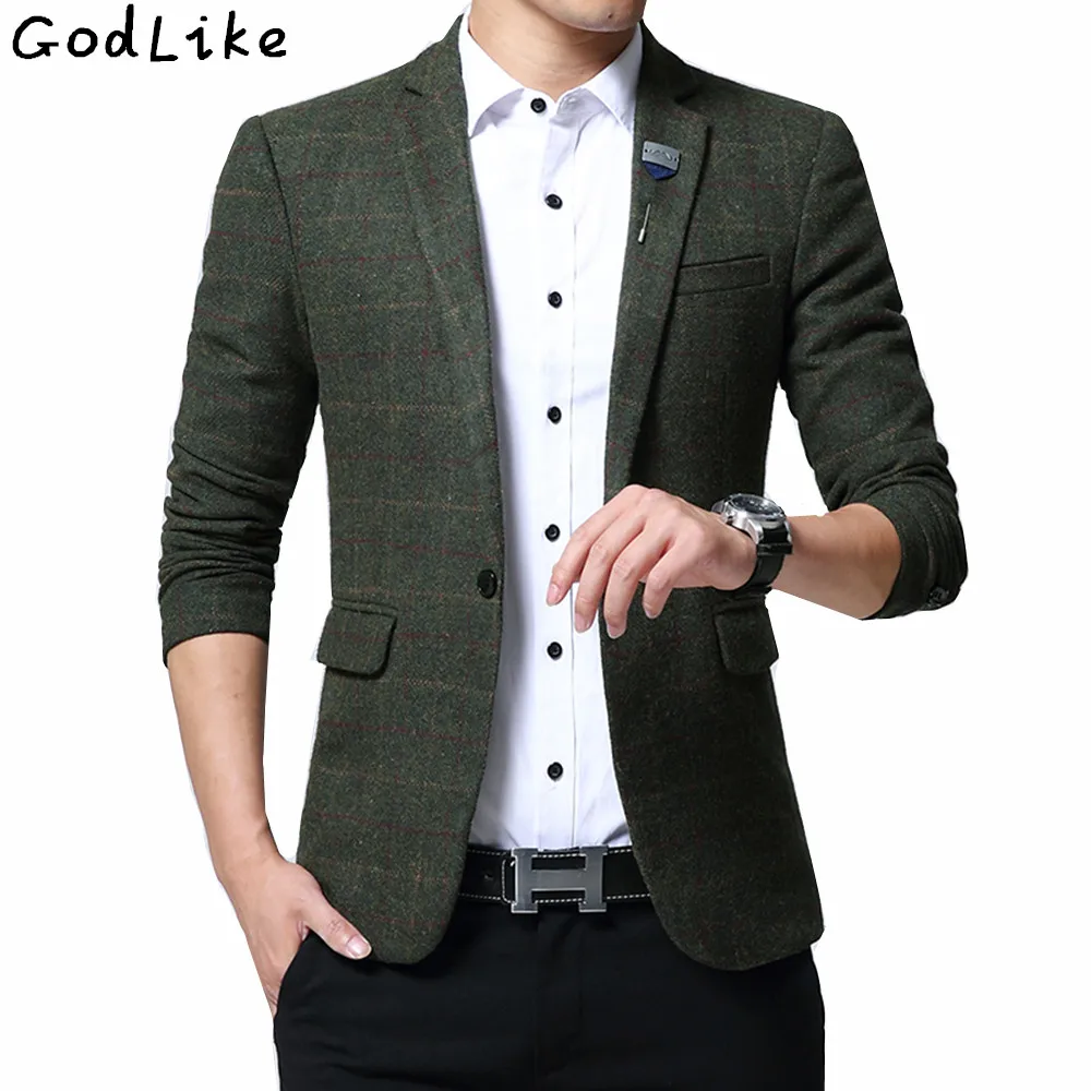 Aliexpress.com : Buy Mens plaid blazer cotton mixed casual coat slim fit Male clothing new 2018 