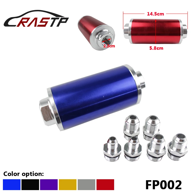 

RASTP-High Quality Racing Performance Inline Fuel Filter with 100 Micron Element AN6/AN8/AN10/ With 3 Fittings RS-FP002