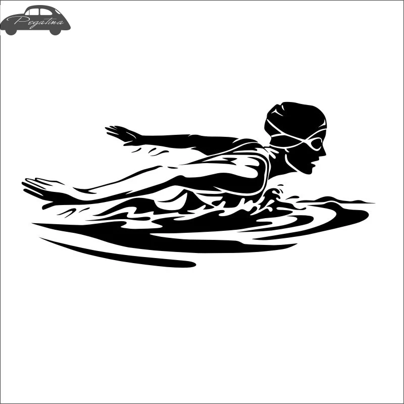 Pegatina  Woman Swim Sticker Swimming Car Decal  Posters Born To Swim Vinyl Wall Boat Yacht Decor Mural Sticker