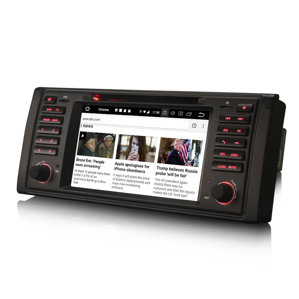 Perfect 7" Android 8.0 Oreo OS Car DVD GPS Radio for BMW E39 M5 1999-2003 & BMW E39 1995-2003 & BMW E38 1994-2001 & BMW X5 E53 2000-2007 3