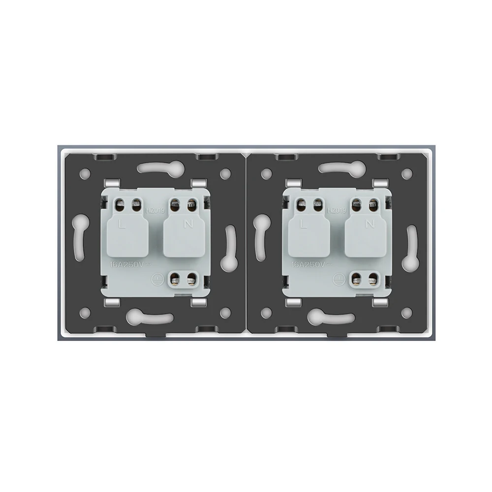 Livolo/Стандартный стены Мощность гнездо, 4 цвета с украшением в виде кристаллов Стекло Панель, производитель 16A розетки, C7C2EU-11/12/13/15