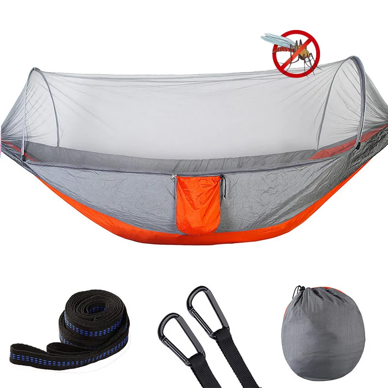 Outdoor Mosquito Net Parachute Hammock Portable Camping Hanging Sleeping Bed High Strength Sleeping Swing 290x140cm