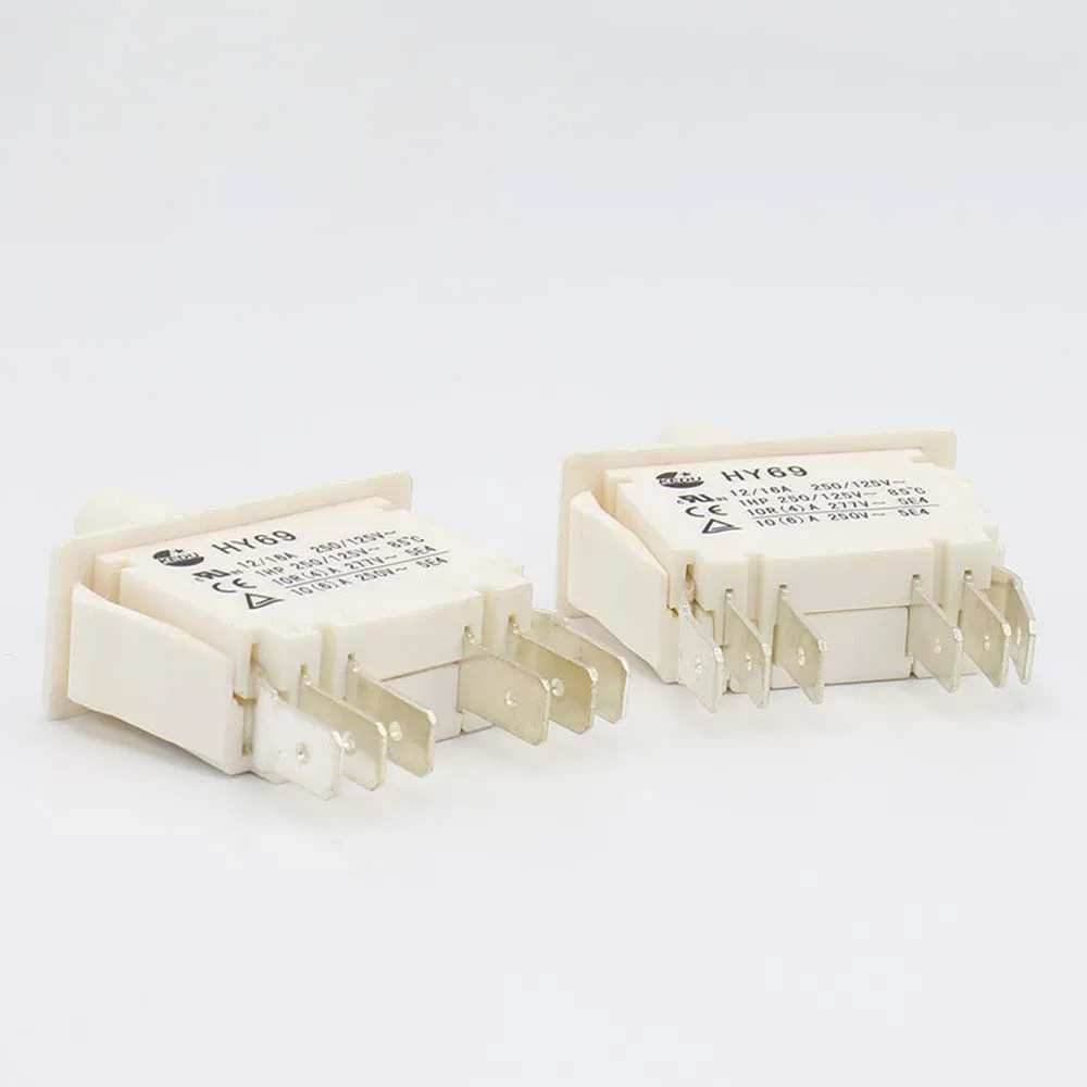 2 шт. KEDU HY69 125/250V 16/12A 1HP 6 контактов водонепроницаемый кнопочный переключатель