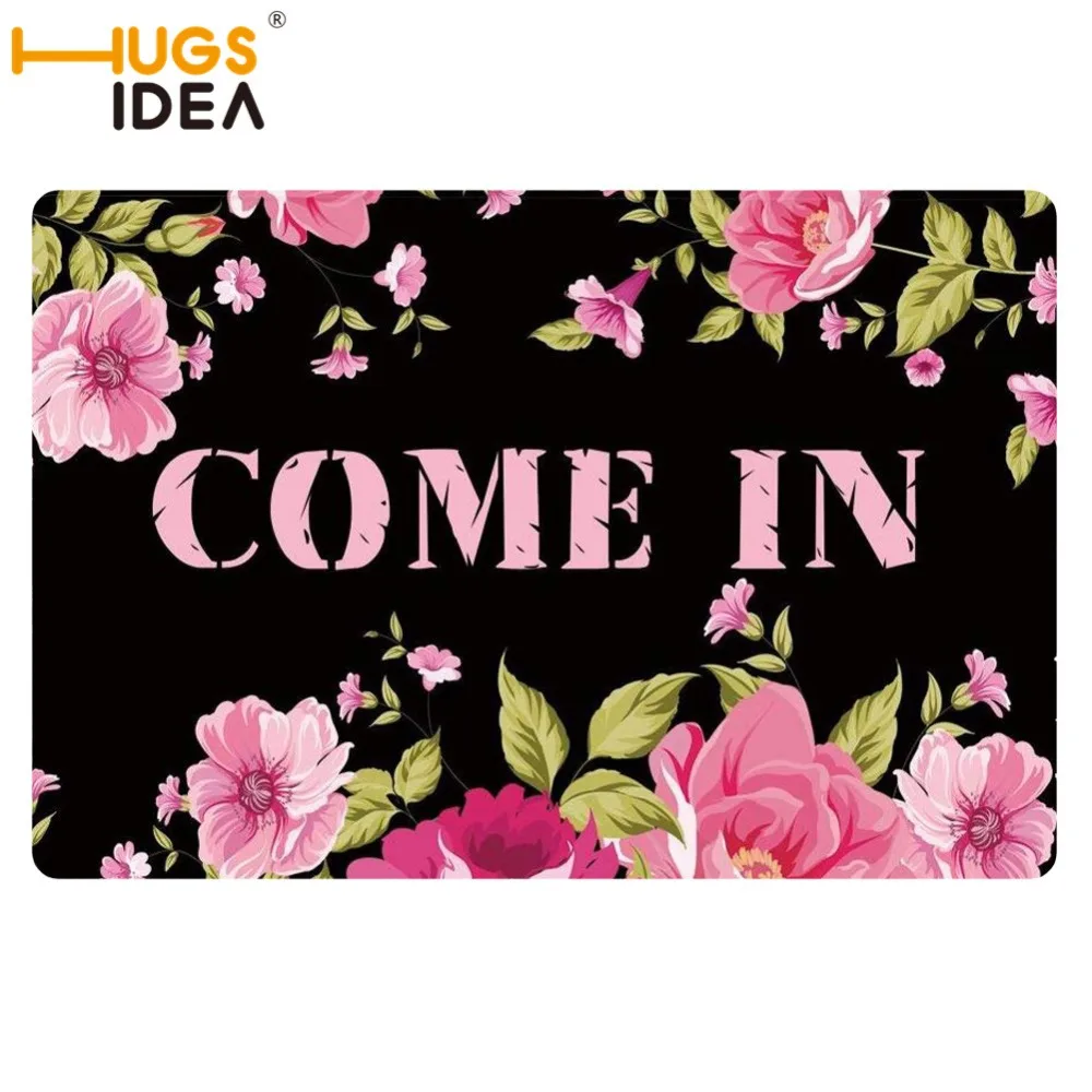 HUGSIDEA цветы Hello поставляются в печатных декоративных входных ковриков детская комната коврик для ванной комнаты Пол Дверной Коврик С приветственной надписью ковры