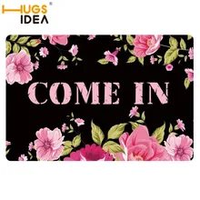 HUGSIDEA цветы Hello поставляются в печатных декоративных входных ковриков детская комната коврик для ванной комнаты Пол Дверной Коврик С приветственной надписью ковры
