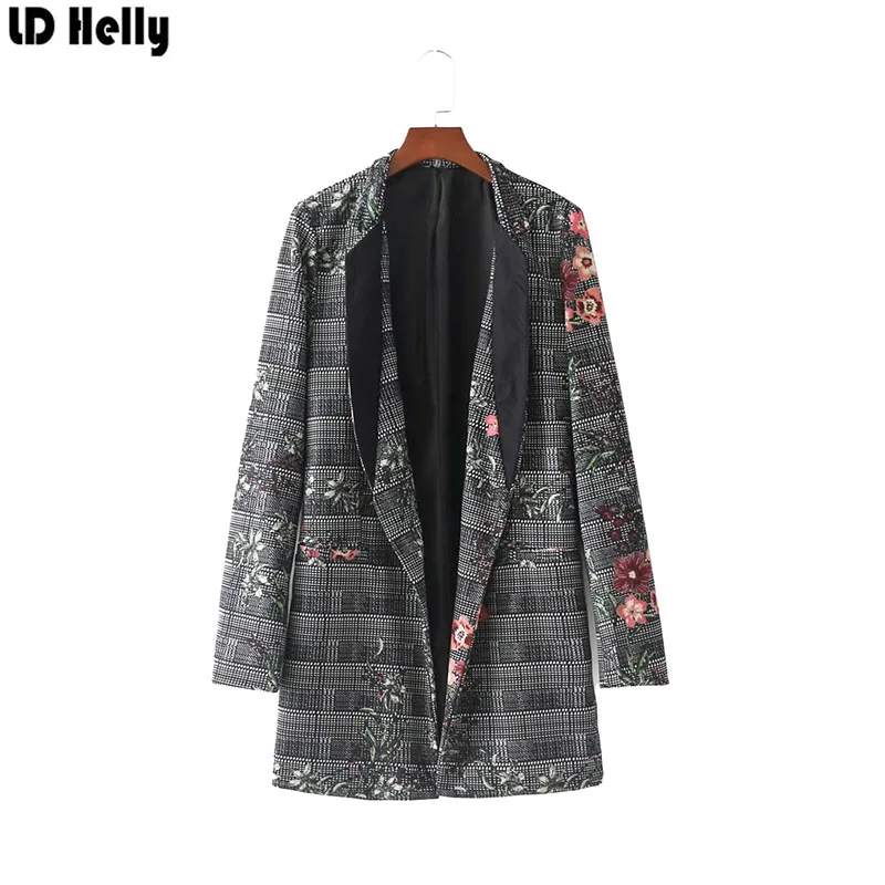 Vintage Animal Bird Flower Print Jacket 2016 New Women V