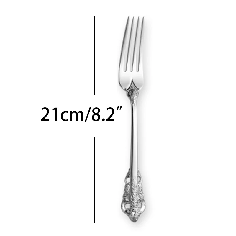 dinner fork 1 шт. свадебные столовые приборы роскошные серебряные столовые приборы обеденный из нержавеющей стали набор вилка и стейк-нож чайная ложка Кафе Ресторан посуда - Цвет: dinner fork