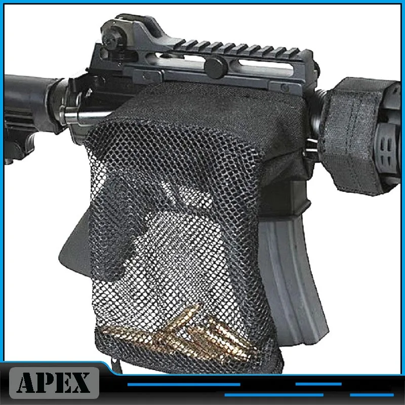 

Hunting Tactical AR-15 Ammo Brass Shell Catcher Mesh Trap Zippered Closure for Quick Unload Nylon Mesh Black Free Shipping