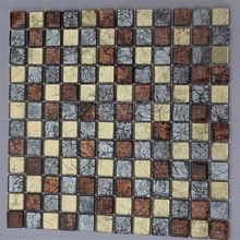 Винтаж коричневый серый Золотая фольга, стекло мозаичные плитки DIY кухня щитка настенная плитка камин для ванной украшения шкафа