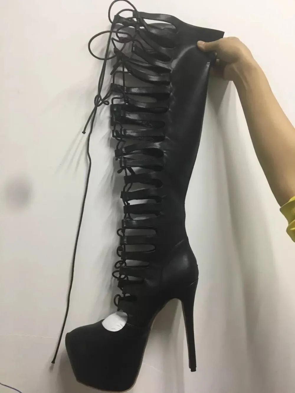 black gladiator high heels