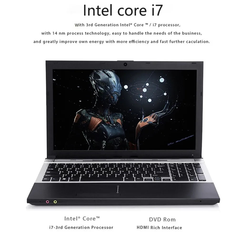 Ideal  Intel Core i7-5600U 15.6 Inch 8GB RAM 512G SSD Built -in Optical Drive Laptop 1920 x 1080P Notebook