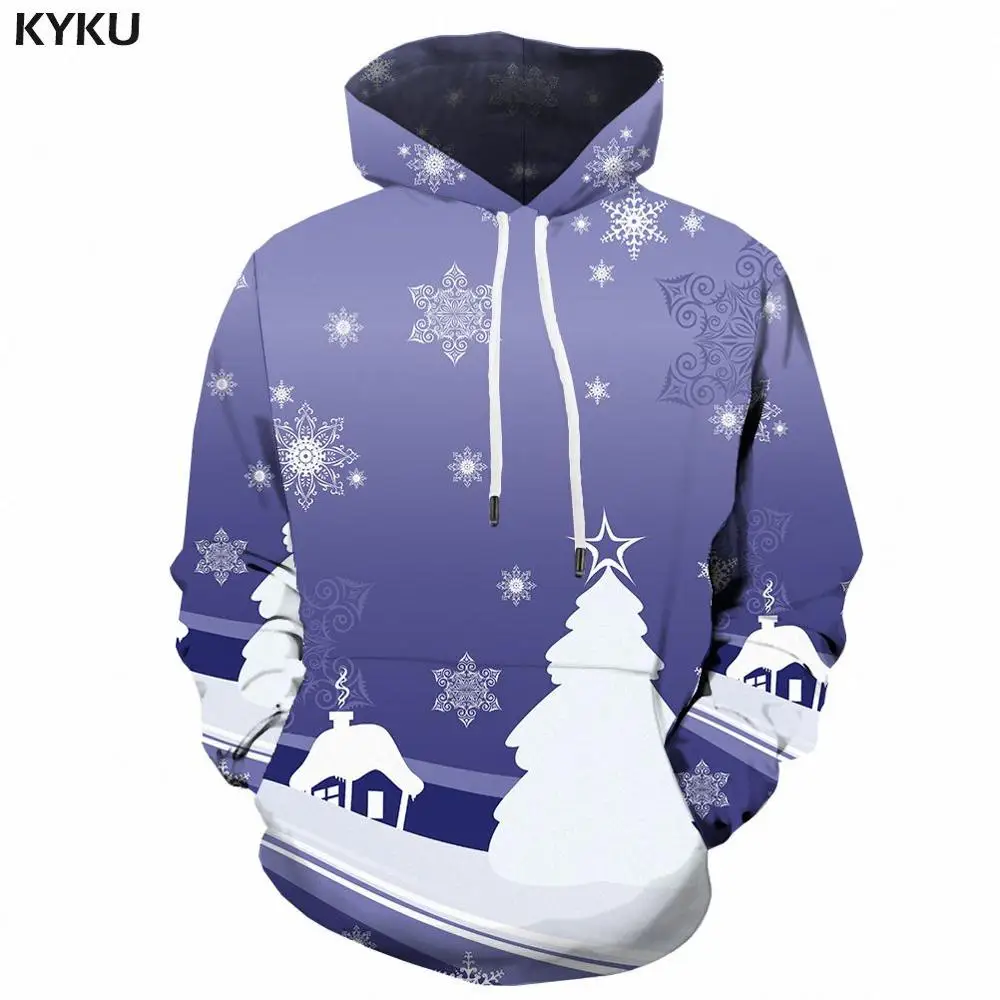 KYKU, Рождественские толстовки, Мужская толстовка, красный, хип-хоп, 3d принт, худи, Рождественские толстовки со снежинками, пуловер с капюшоном, забавная мужская одежда - Цвет: 3d hoodies 02