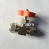 1PC 6mm 8mm 10mm 12mm Hole Dia Orange Plastic Handle Metal High Pressure Durable Tube  Needle Type Globe Valve ► Photo 3/4