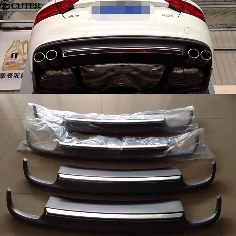 Best Price A7 S7 Stijl PP Achterbumper Lip Diffuser Voor Audi A7 S7 standaard bumper 2013UP Best Price A7 S7 Stijl PP Achterbumper Lip Diffuser Voor Audi A7 S7 standaard bumper 2013UP