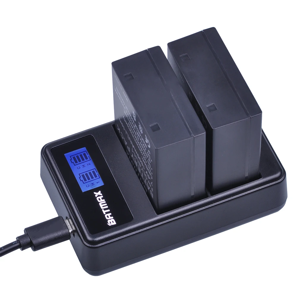 Batmax 2 шт. 1800 мАч BLH 1 BLH1 аккумуляторы для камеры Accu + ЖК дисплей двойное зарядное