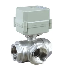 NPT 1/2 ''из нержавеющей L Тип моторизованный шаровой Клапан DC 24 В Электрический Клапан, 3-способ, cr2-01, a100-c