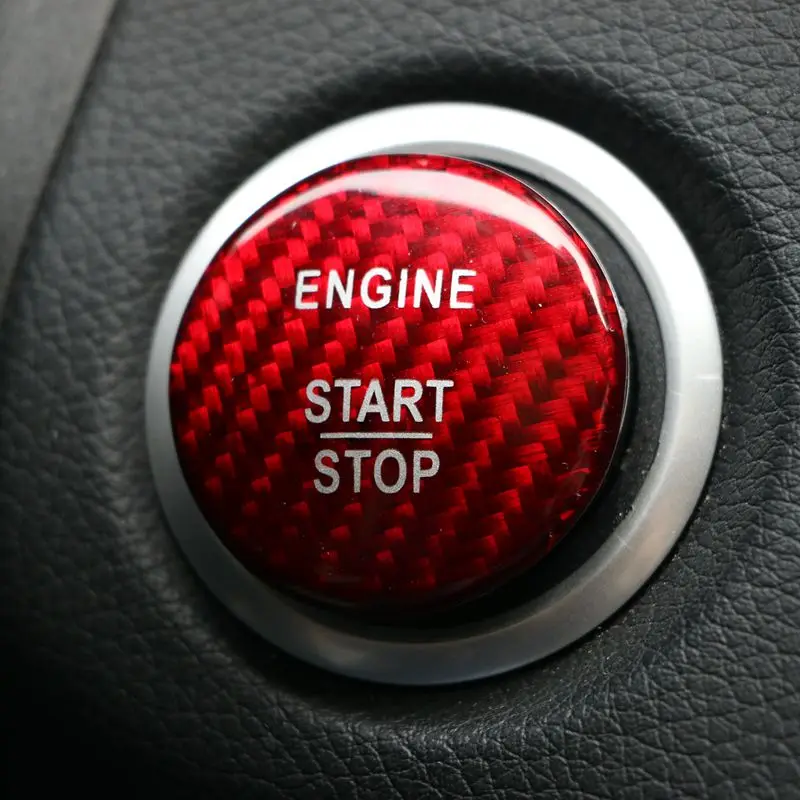 Carbon Fiber Start Stop Engine Button Cover Sticker Ignition Trim for Mercedes Benz C Class W205