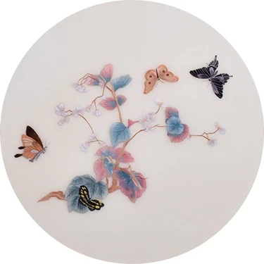 DIY незавершенный шелк тутового шелкопряда Сучжоу наборы для вышивки напечатанные картины, комплекты для рукоделия Бабочка и цветы - Цвет: NO.2