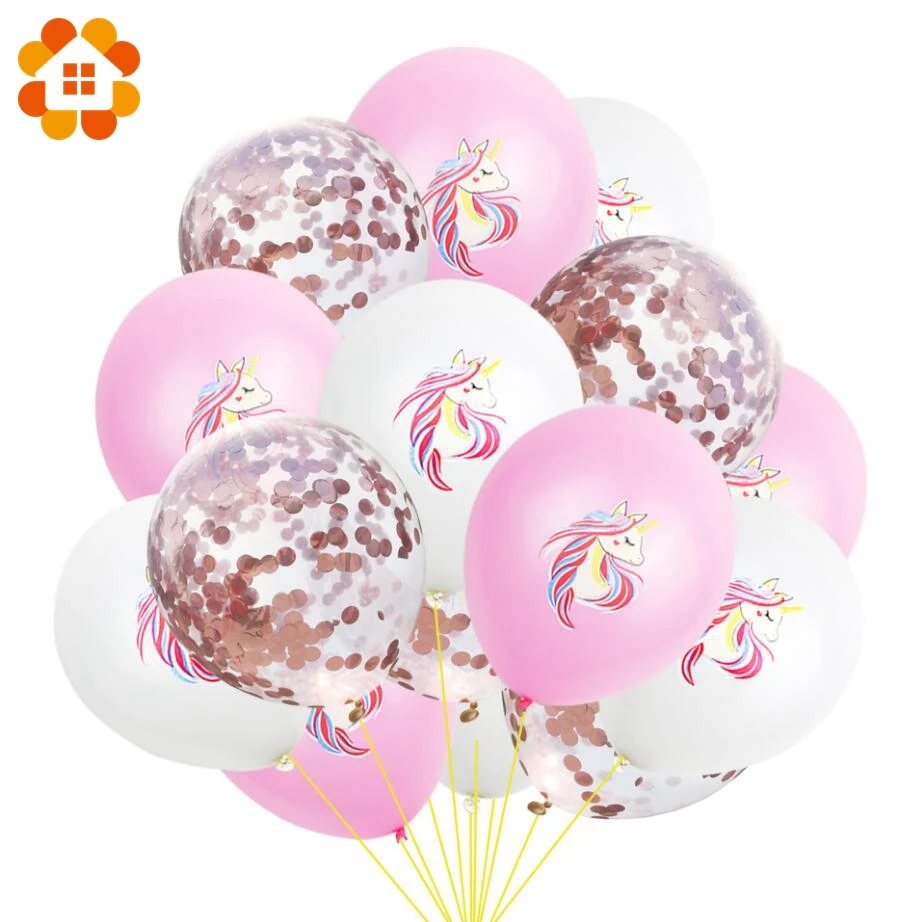 15/10 шт. Воздушные шары с единорогом из мультфильма конфетти воздушные свадебные