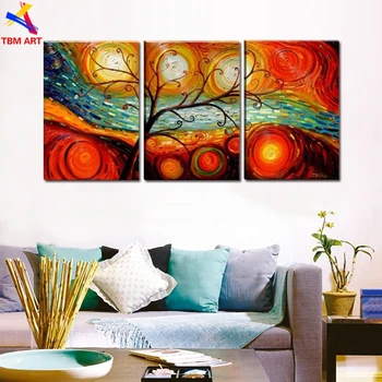 

Large Unframed Money Tree Hand painted Modern Abstract Oil Painting on Canvas Wall Art Gift for Living Room Home Decor JYJLV014