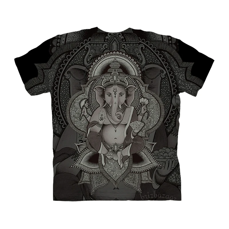 Ganesha By Brizbazaar художественная Футболка мужская футболка с принтом Футболка с изображением животного 3d Забавный Топ аниме Camiseta короткий рукав Уличная одежда