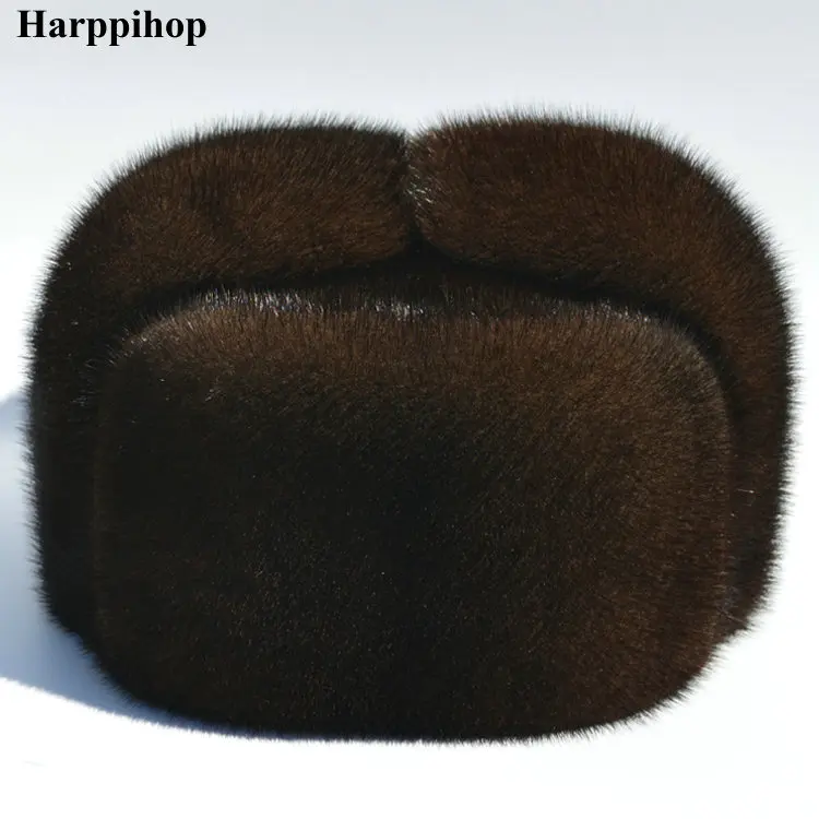 Autumn and winter mink fur casual the elderly mink hat fur hat lei feng hat for man mad bomber trapper hat