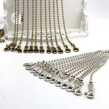 

New! antique brass Bronze, silver 120CM Round bead chain bag Accessories Metal Chain handle DIY bag Purse frame 6pcs/lot