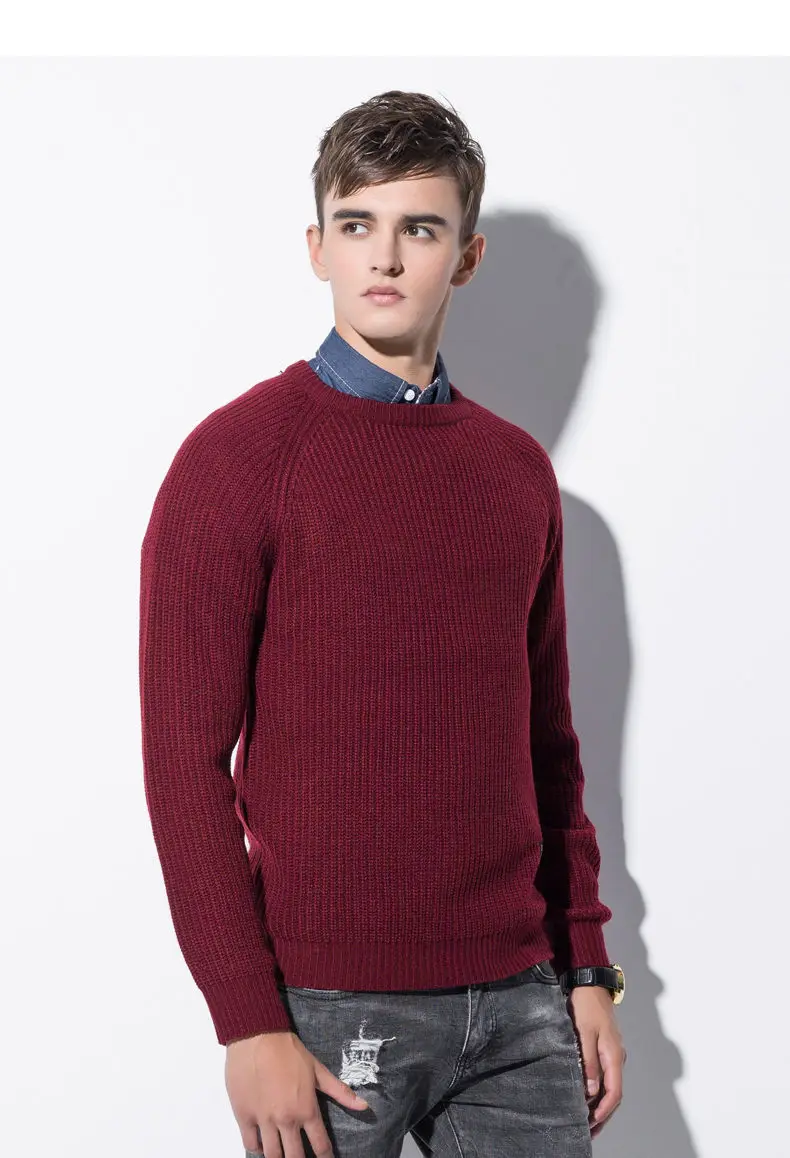 3Color Winter Men Pullover Sweaters Warm Thick Sweater Men Autumn Knited Male Pullover Jumper Navy Red Khaki Brand Muls M-4XL-03