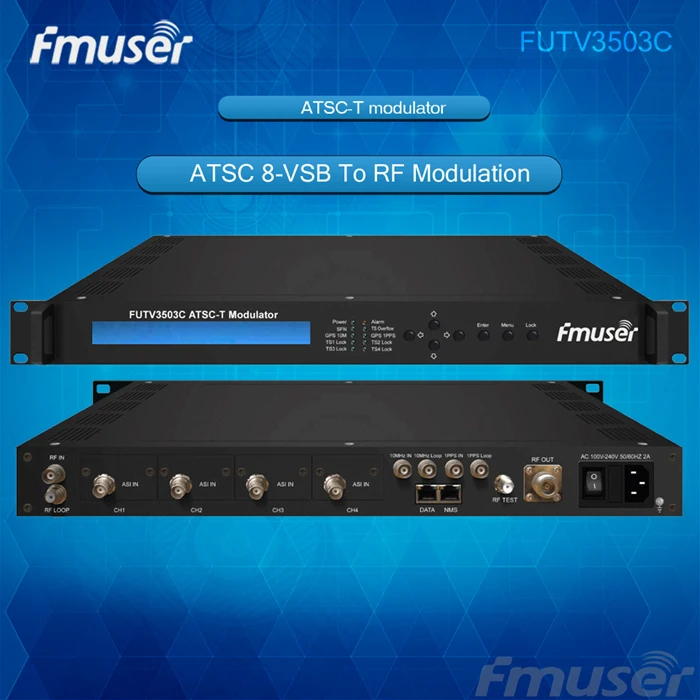 FUTV3503C ATSC 8 VSB to RF modulation(2*ASI/2*SMPTE 310M input,RF
