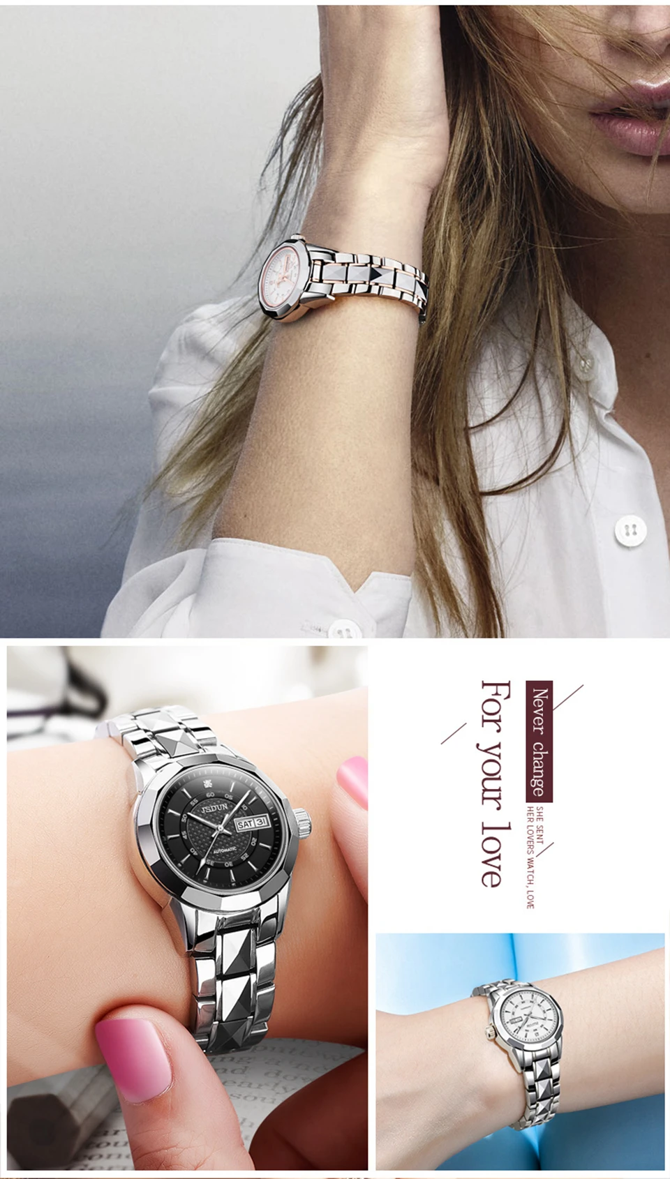 Женские часы от известного бренда JSDUN, автоматические наручные часы с турбийоном, механические часы, женские модные часы, роскошные часы