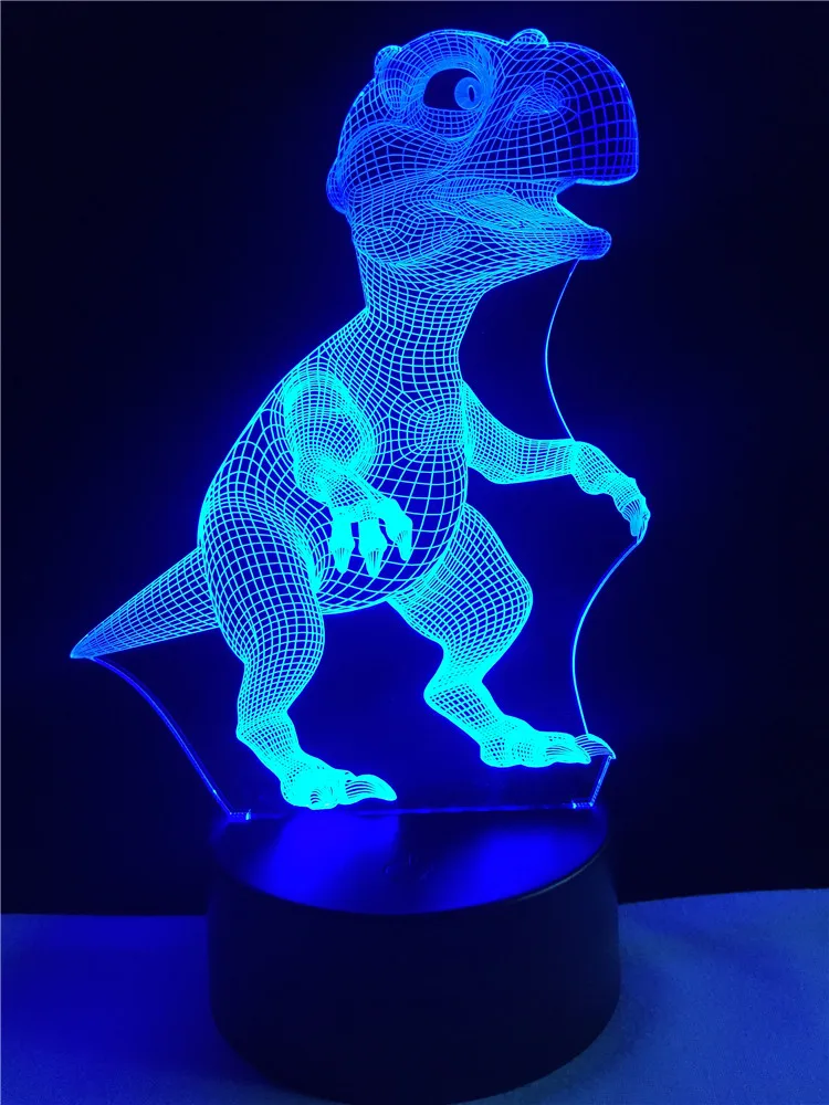 Jurassic world Animal Dinosaur 3D Lamp Multicolor LED USB Mood Night Light Kid Toy Multicolor Touch Remote Switch Chirstmas Gift