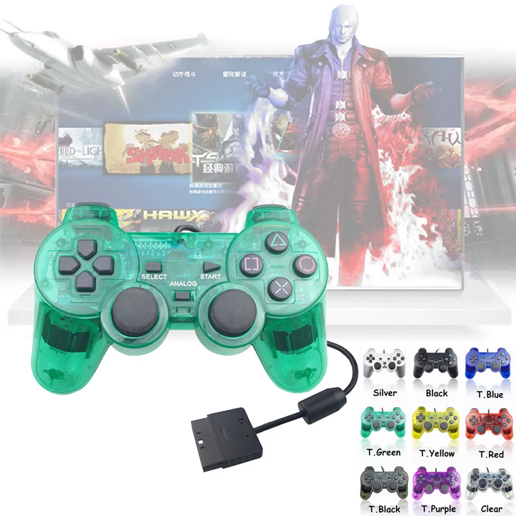 Геймпад для sony PS2 контроллер для Playstation 2 Консоль джойстик Двойной вибрационный Шок Джойстик контроллер замена