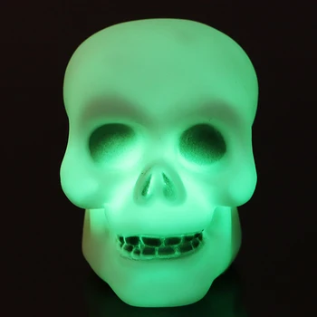 

Colorful Flash LED Mini Skull Night Light Lamp Halloween Party Decor Gift Prop