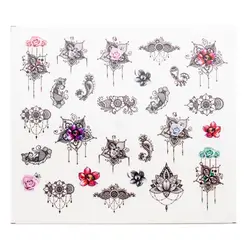 Наклейки для ногтей цветок/Фламинго/перо/Вода Переводные картинки ползунок различные рисунки для маникюра Nail Art украшения ZJT4008
