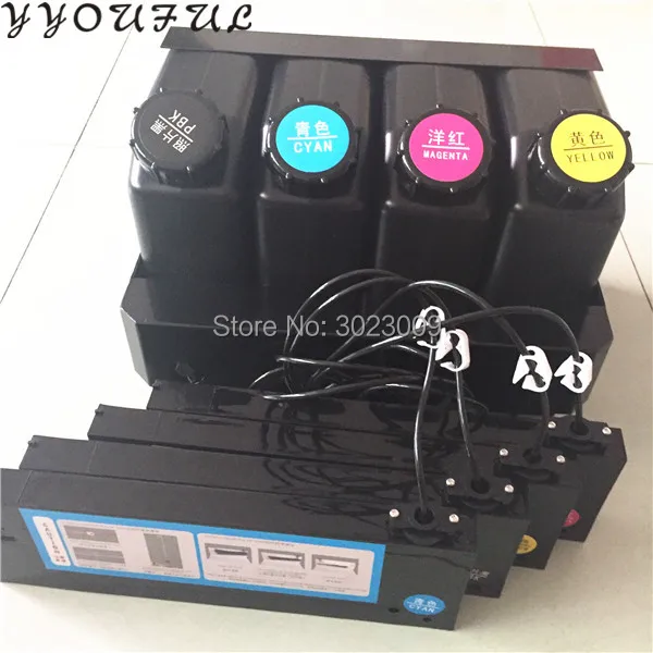 Эко растворитель/УФ принтер Mimaki Roland Xenons Xuli Niprint Skycolor СНПЧ чернила системы 4 цвета с УФ чернилами трубки, разъемы