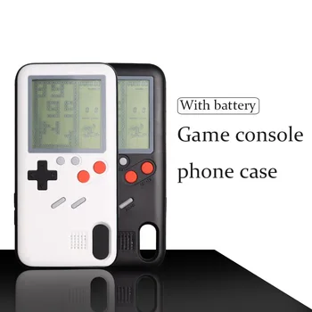 

Nostalgia Tetris Game Consoles Mini Handheld Game Players Built-in 26 Games Phone Case For Iphone X 6s 7 8 Plus Gift