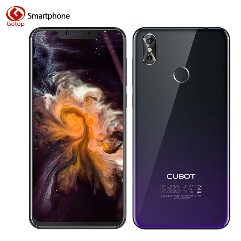 

Cubot P20 Android 8.0 19:9 Notch Screen 4GB 64GB 6.18'' MT6750T Octa-Core Smartphone 4000mAh 2246*1080 20MP+2.0MP 4G Telephone