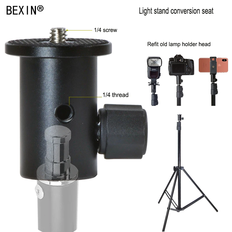 Goedkoop Aluminium Flash statief adapter balhoofd adapter beugel 1 4 #039; #039;Schroef voor telefoon flitslicht sony canon dslr CAMERA Accessoires