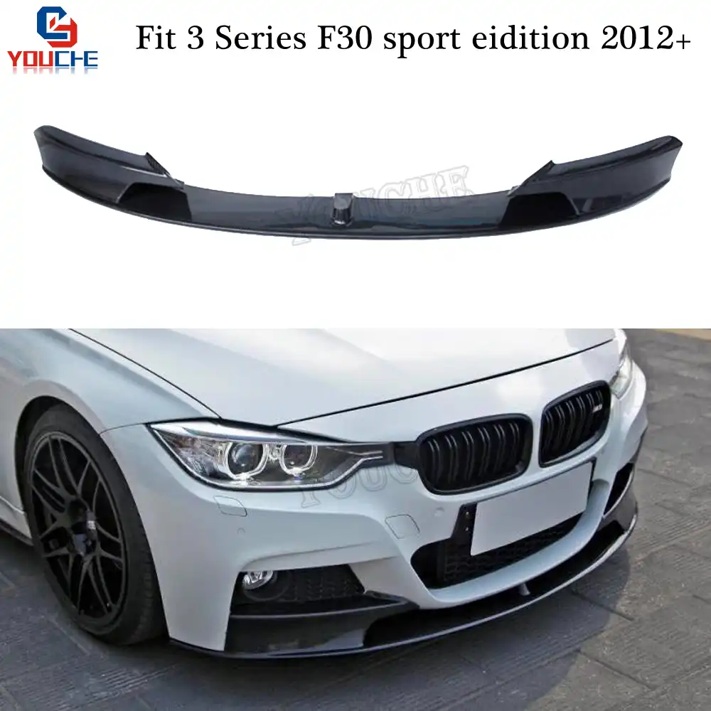 Gloss Black Front Splitters Bumper Lip for BMW 3 Series F30 M Sport 2013-2017
