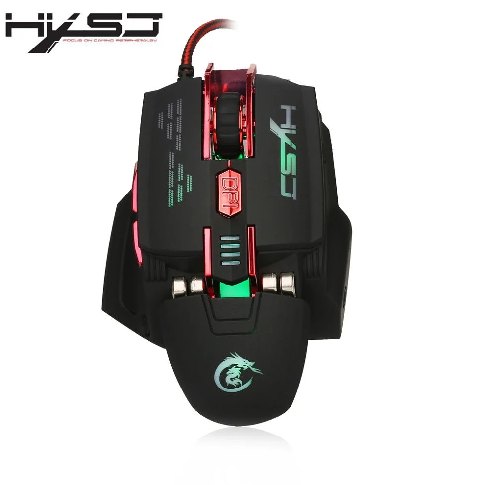 HXSJ X200 4000DPI 7D 7 ButtonsUSB Wired Programmable Macro Gaming Mouse