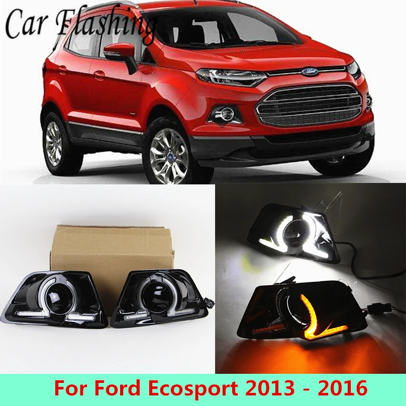 Автомобильный мигающий стиль для Ford Ecosport 2013 светодиодный DRL Дневной ходовой светильник Дневной светильник водонепроницаемый сигнальный стильный светильник