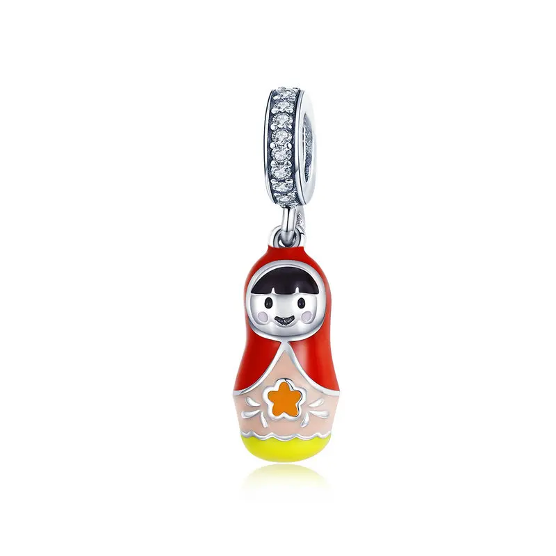 

MOWIMO Original Design Russian Dolls Dangle Charms 925 Sterling Silver Ethnic Style Beads Fit Pandora Bracelet Jewelry BKC1134