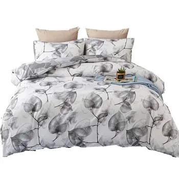 

Leaf flower white bedding set duvet cover pillowcase female youth adult bedding bedding