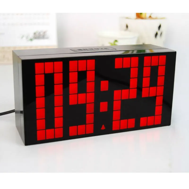 Free Shipping !!! Large screen led luminous digital wall clock battery