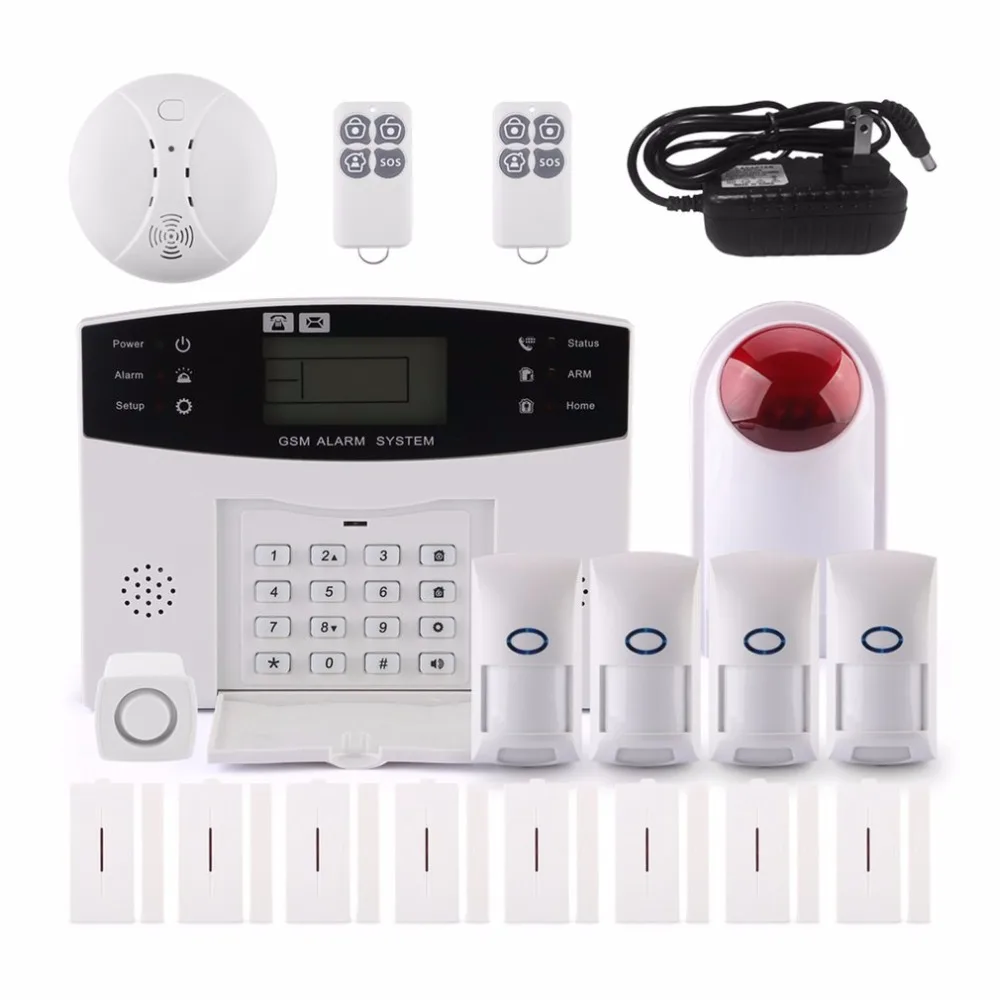 

GSM-LCD WIFI Smart Home Burglar Security Alarm System 433 Intelligent Alarm Android For IOS APP Control Voice Prompt Alarm Kit