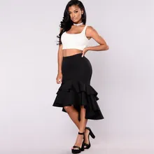 Осенняя и зимняя одежда женская юбка короткая Короткие Длинные Сексуальные юбка «рыбий хвост»